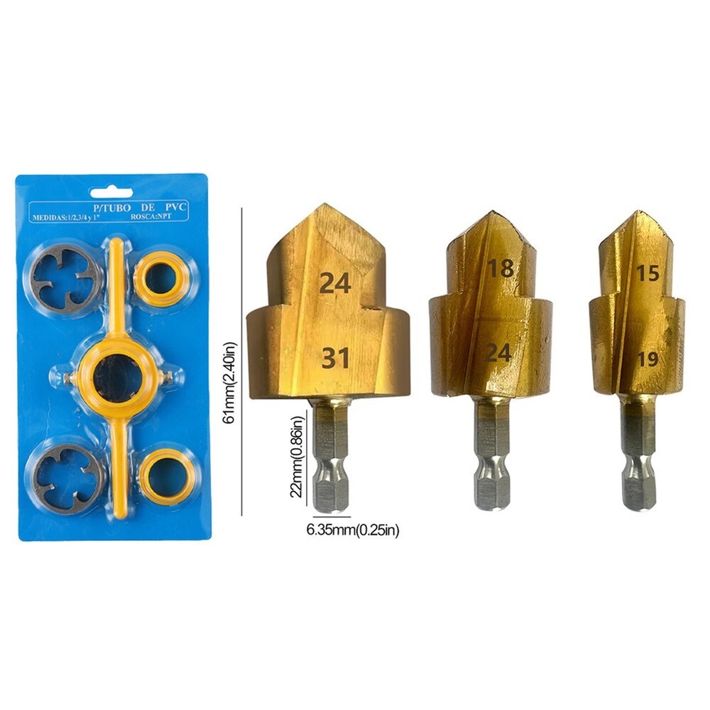 PPR Riser, Step Drill Bit, PVC Thread Making Size Plastic Pipe Thread Hand Tools