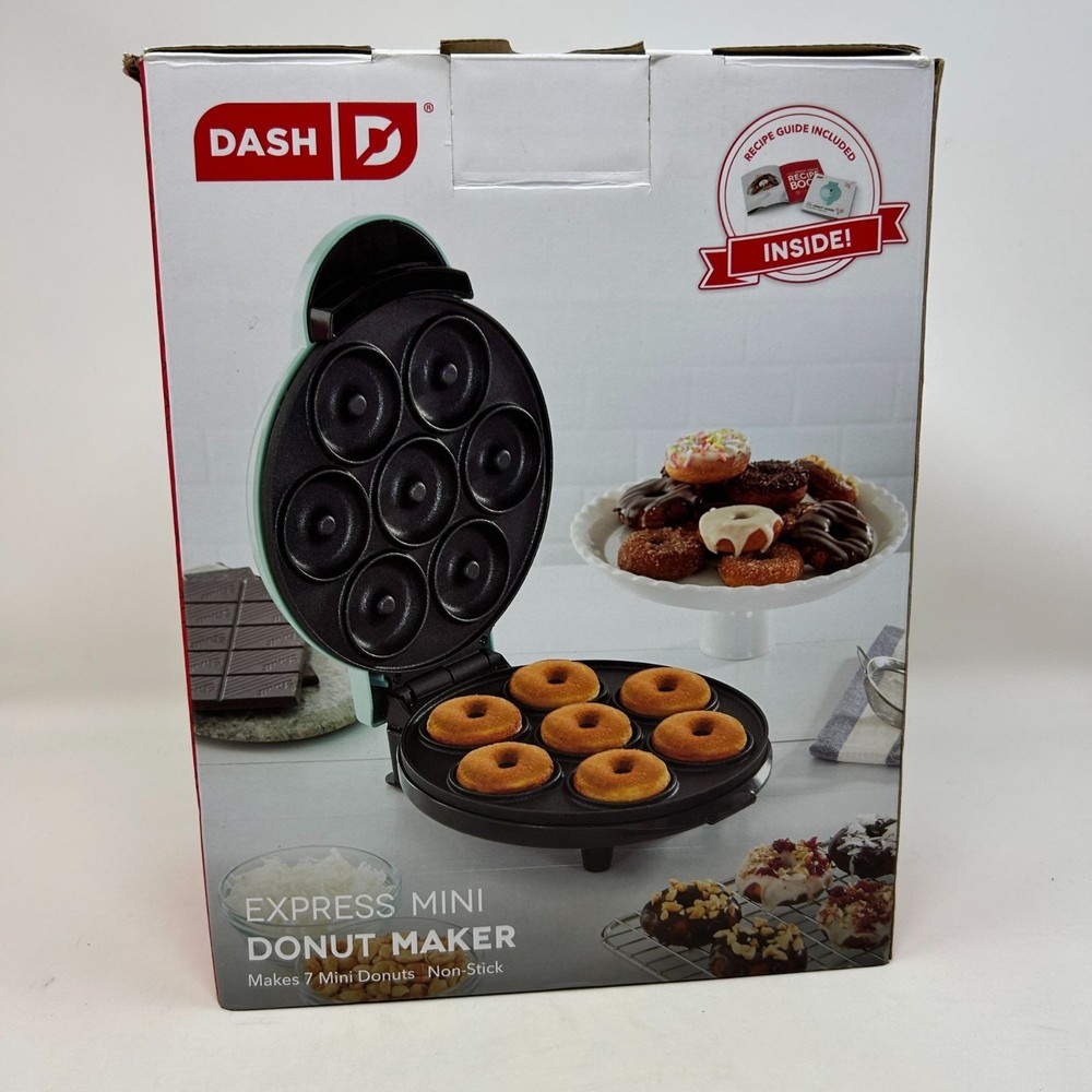 Dash Express Mini Donut Maker Non-Stick 7-Donut Capacity  Non-stick Surface