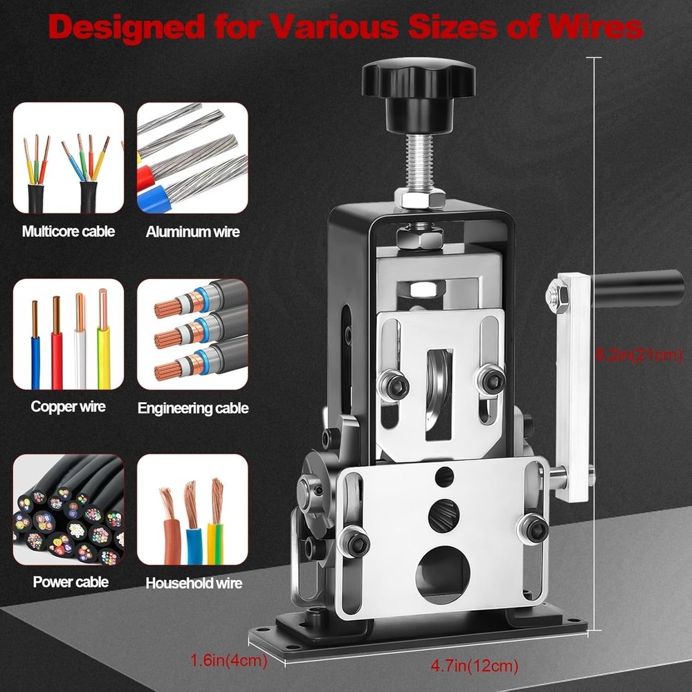 Manual Wire Stripper Machine, 0.06"-1.18" Wire Stripping Machine Copper Wire ...