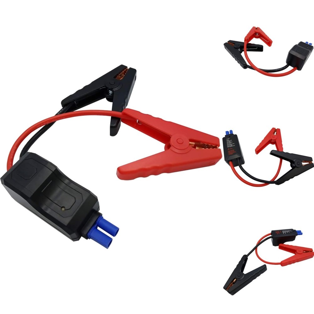 Replacement 12V Car Jump Starter Cable with Smart Clamps for EC-5 Interface