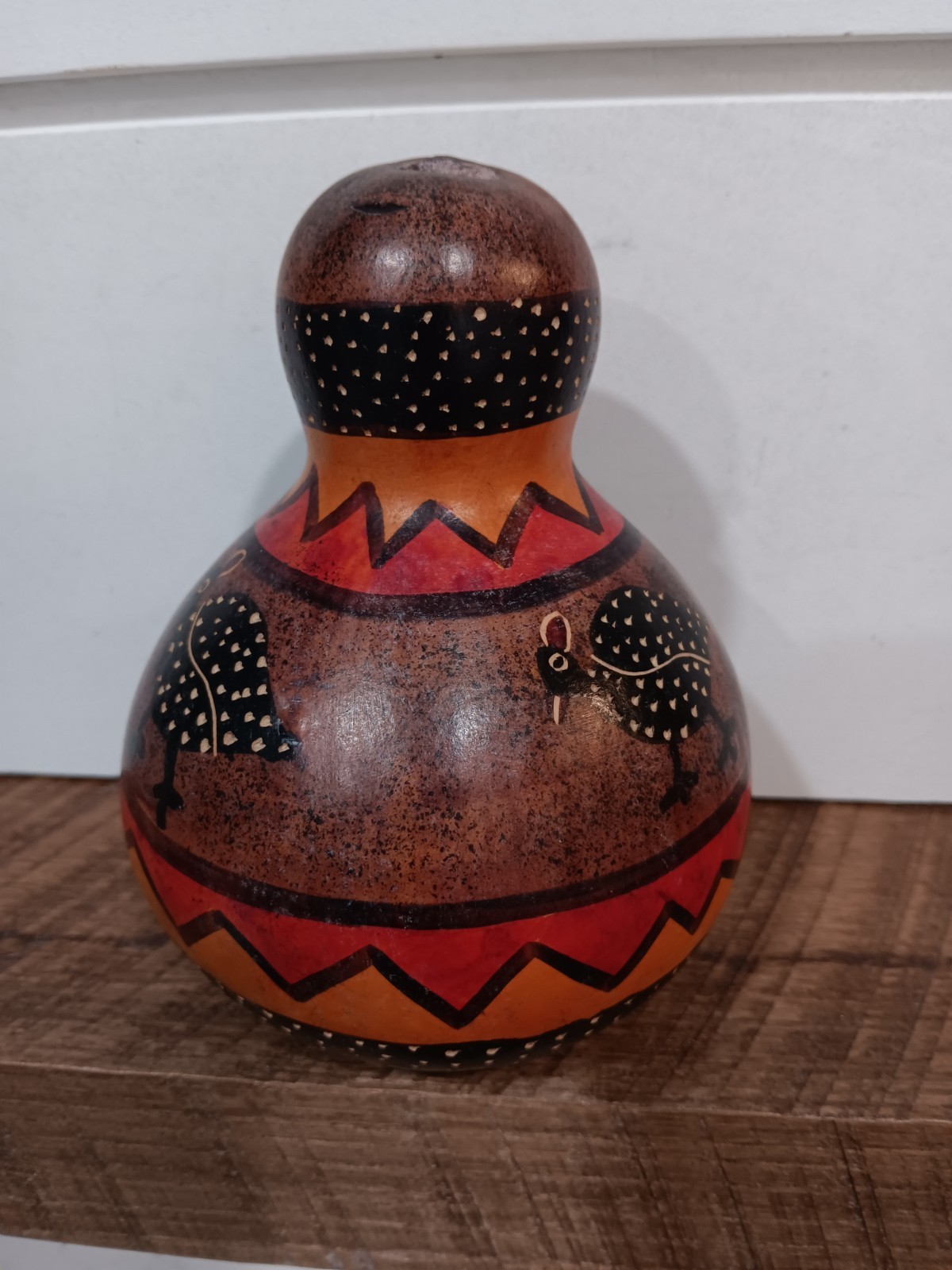 Handmade Decorative African Calabash Gourd Tribal Decor Folk Art Kenya