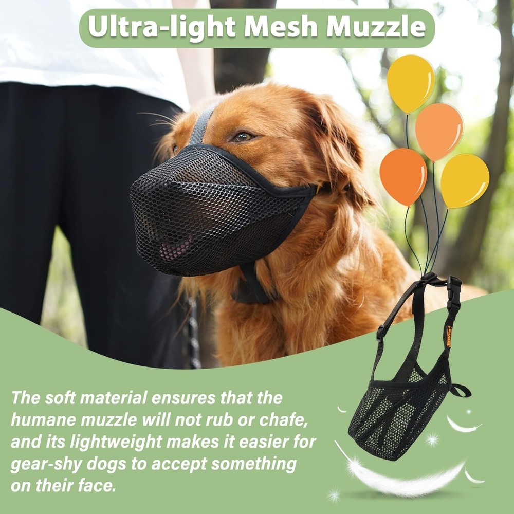 Mayerzon Dog Muzzle, Patented Soft Mesh Muzzle Size Small