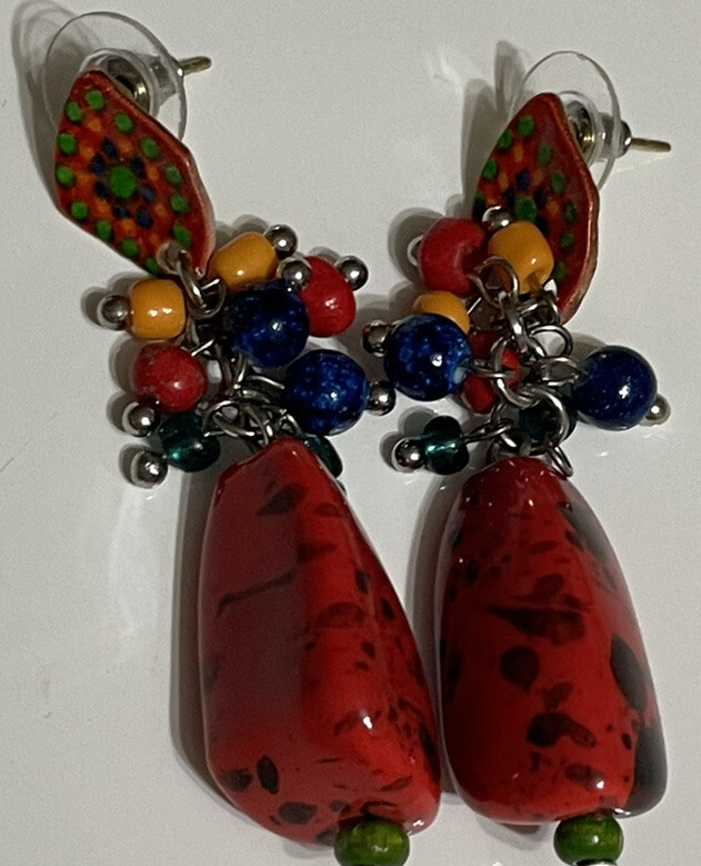 Tribal Multicolor Dangle Earrings