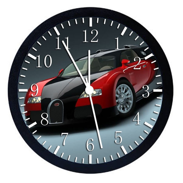 Bugatti Veyron Black Frame Wall Clock W58