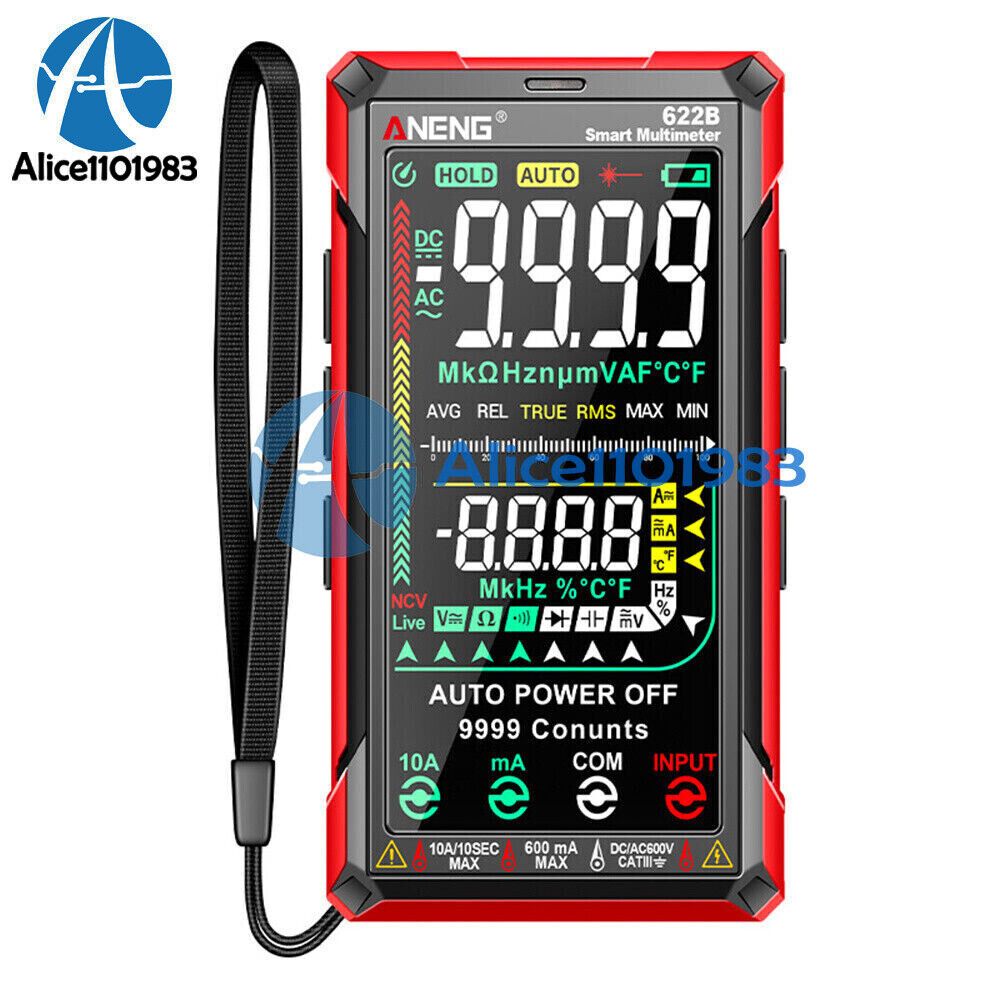 ANENG 622B Digital Smart Multimeter Auto Range DC/AC Meter infrared Laser Lamp