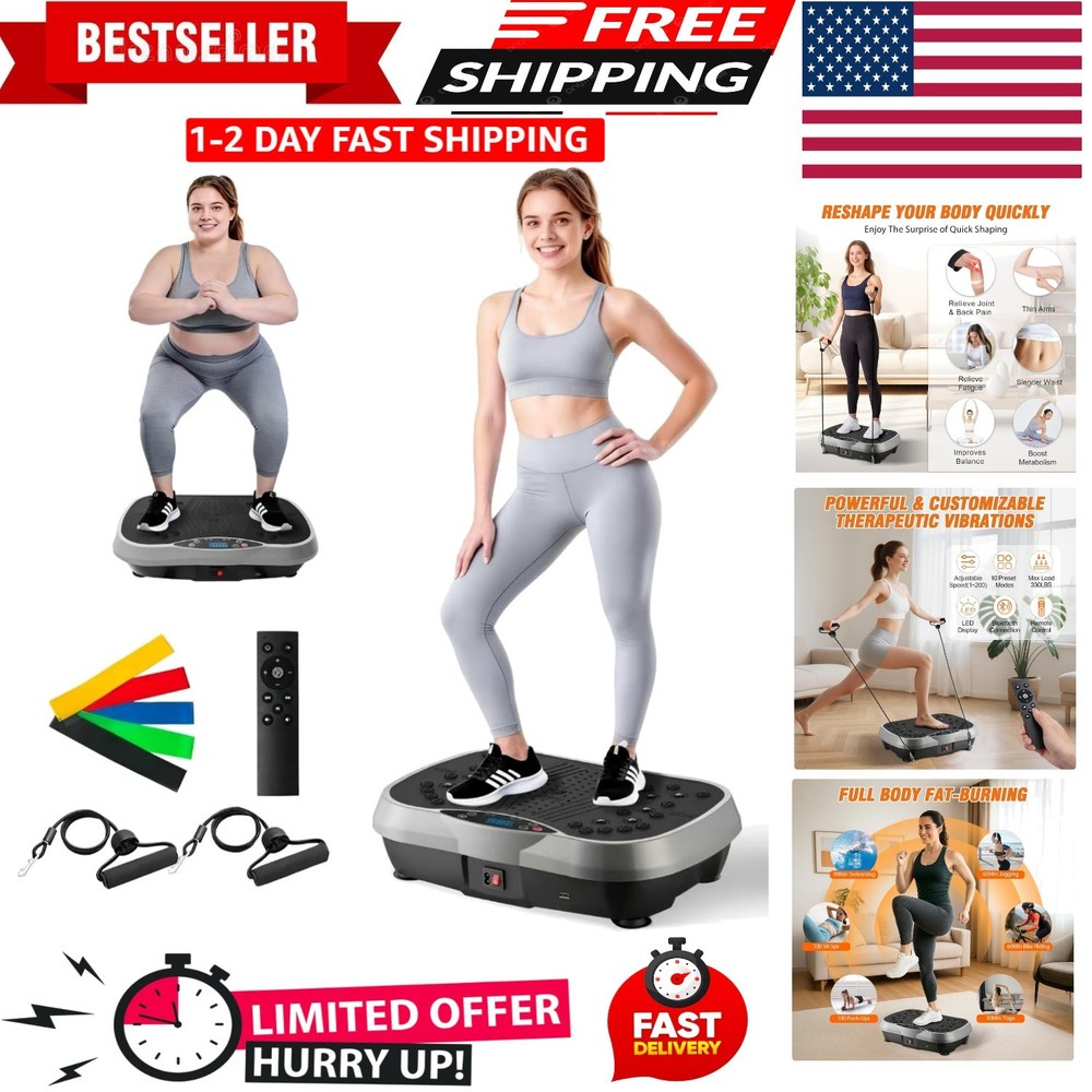 Vibration Board with Bluetooth & Resistance Bands for Effective Workouts