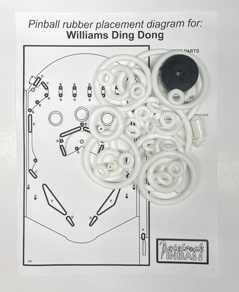 1968 Williams Ding Dong Pinball Machine Rubber Ring Kit