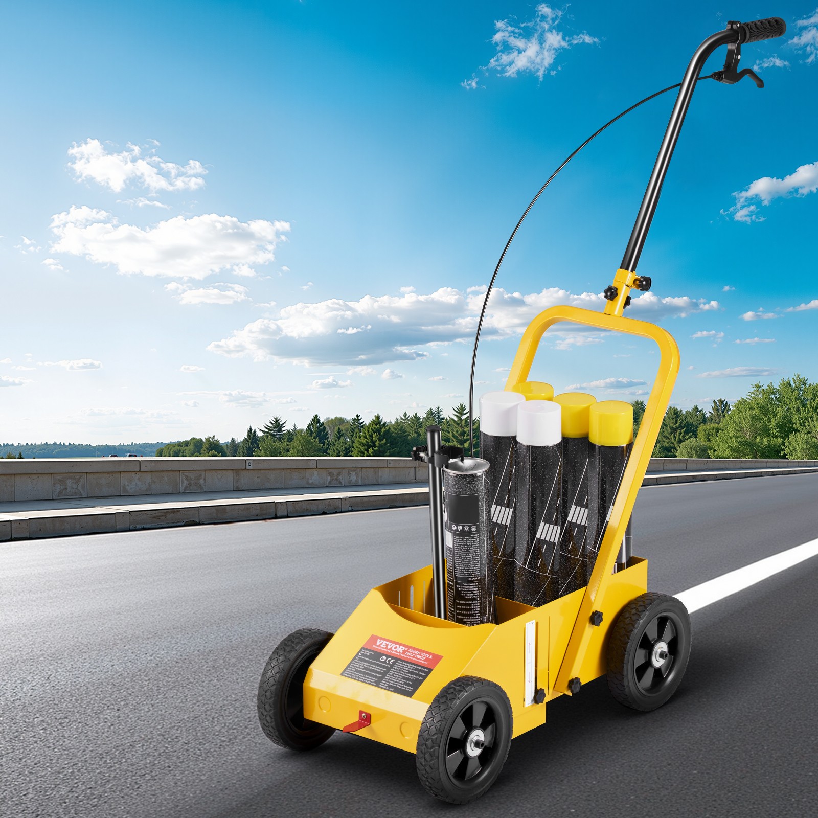 VEVOR Striping Line Marking Machine 220 lbs Capacity 4-Wheel Striping Machine