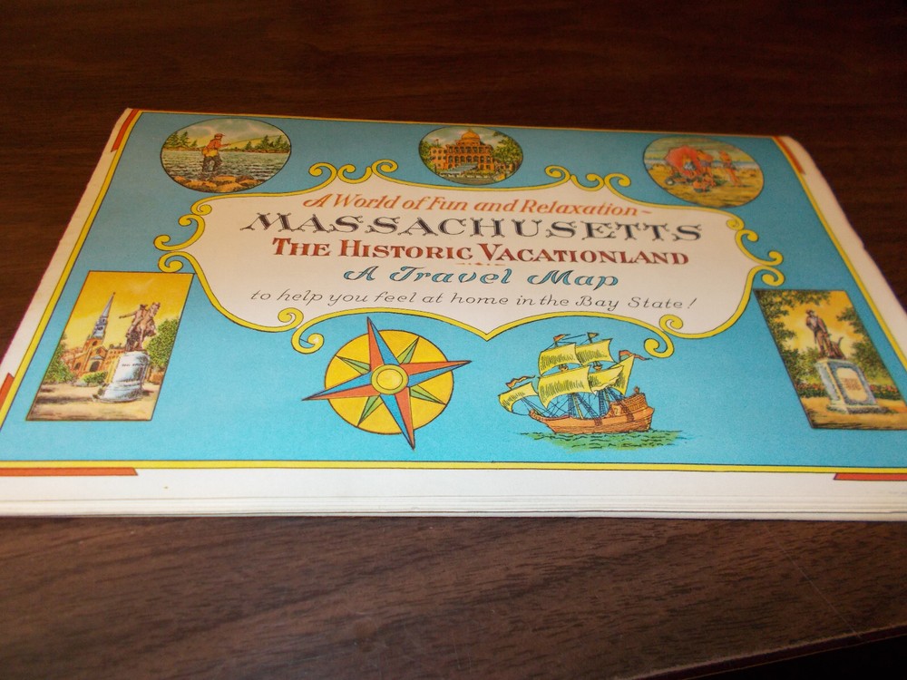 1964 Massachusetts State-issued Vintage Road Map