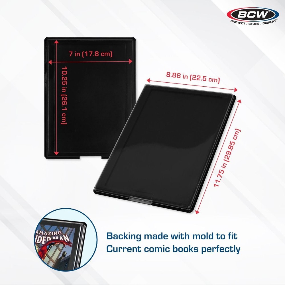 3 BCW Current Comic Book UV Resistant Black Showcases