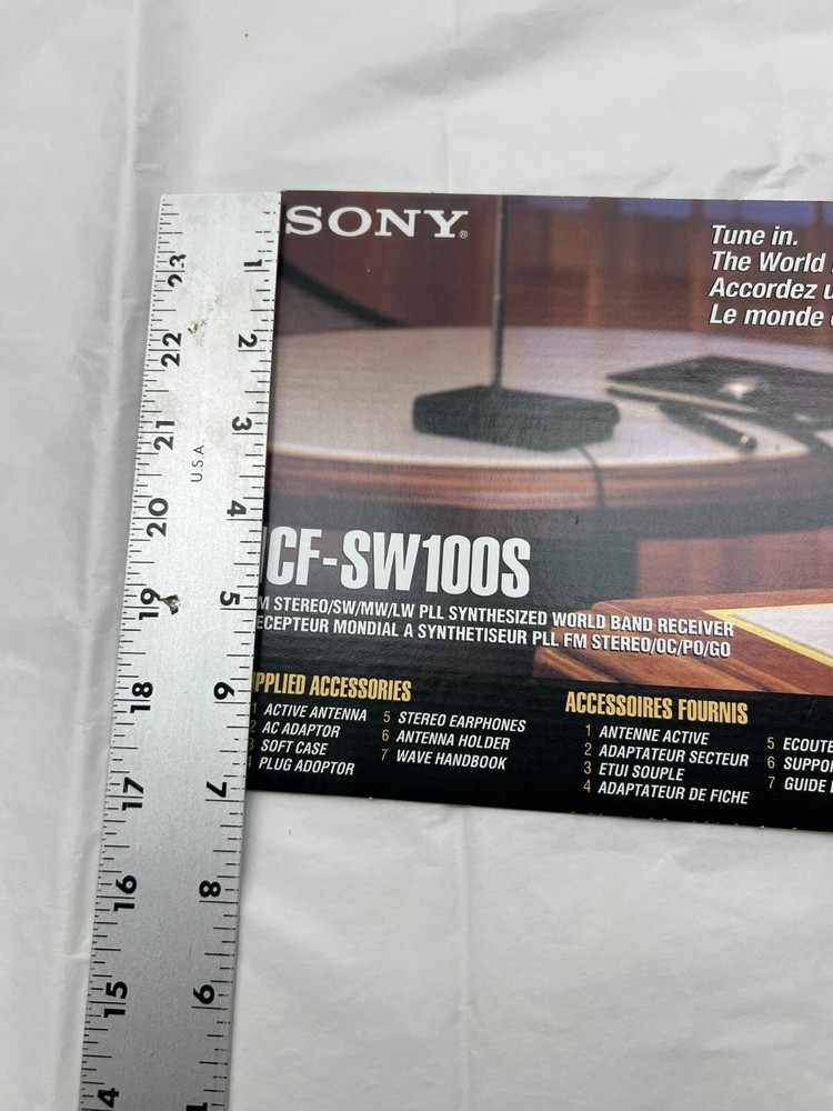 *AD ONLY** SONY ICF-SW100S COLOR ADVERTISEMENT INSERT