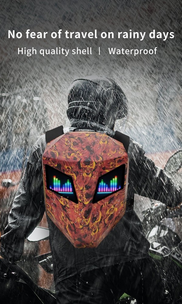 Animated Eyes LED Backpack - Programmable Moving Display, Cool Gamer Rucksack