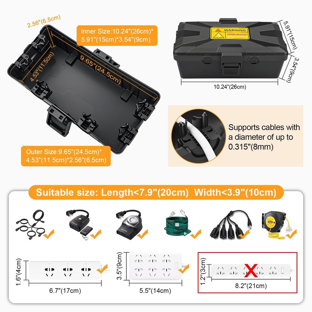 Preciva Medium Waterproof Electrical Connection Box (10.2 * 5.9 * 3.5 inch), ...