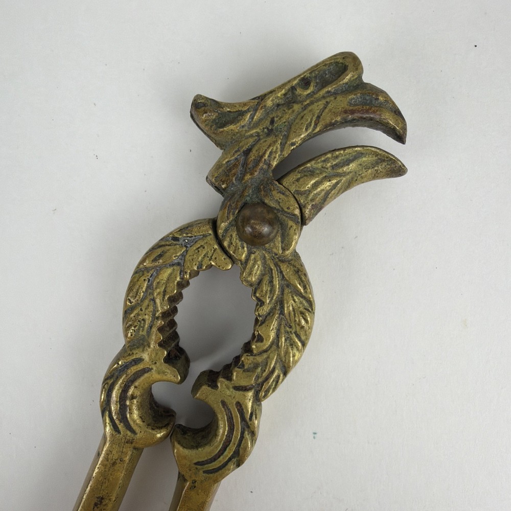 Vintage Solid Brass Nutcracker Eagle Bird Head Ornate Figural Metal Decor 5.75"
