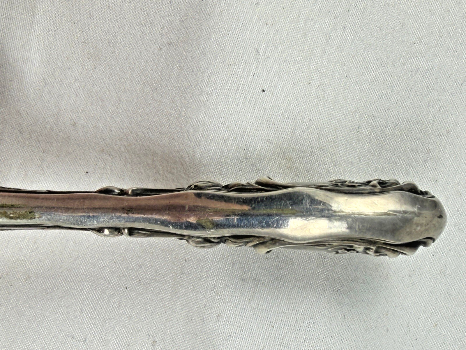 Sterling Silver Telephone Dialer Tobacco Pipe Tamper Baroque Art Nouveau No Mono