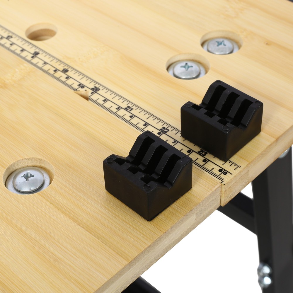 Portable Foldable Workbench, 550 lb Capacity, Adjustable Jaws & 4 Rotating Pins