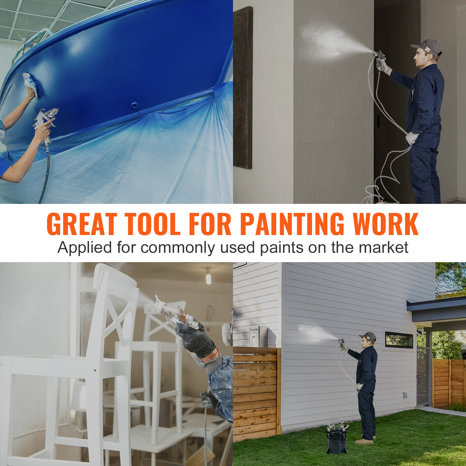 VEVOR Spray Paint Pressure Pot Tank 10L/2.5gal Resin Pressure Feed Paint Tank