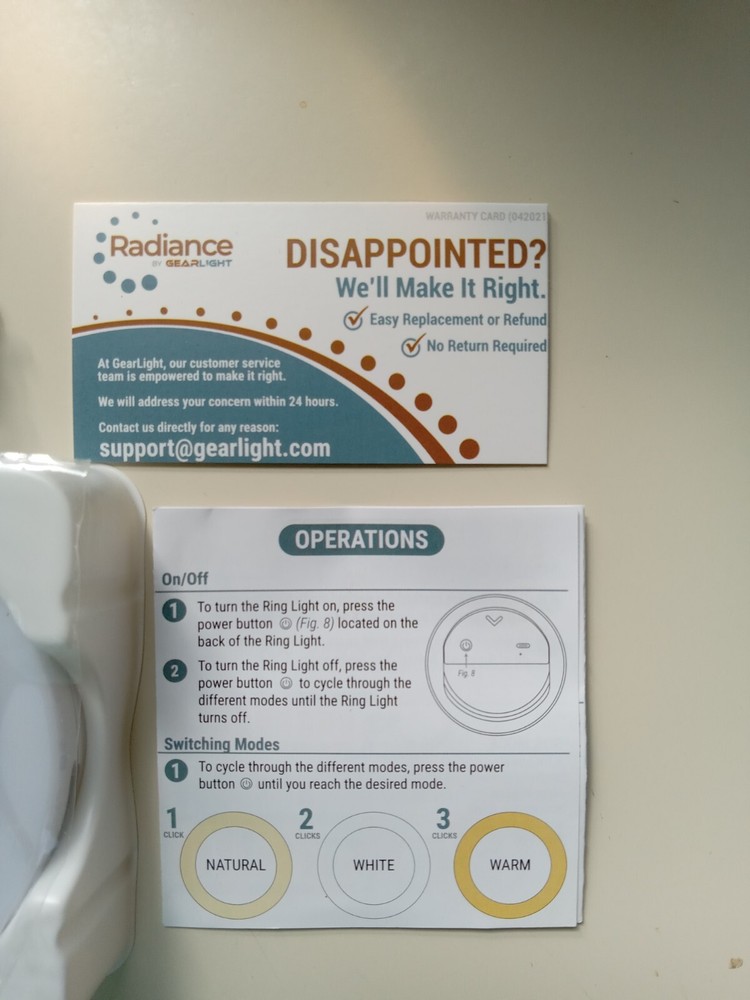 Gearlight Radiance Ring Light 3 Lighting Modes