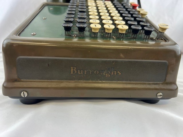 Burroughs '40s/'50s Olive Green Adding Machine UNTESTED