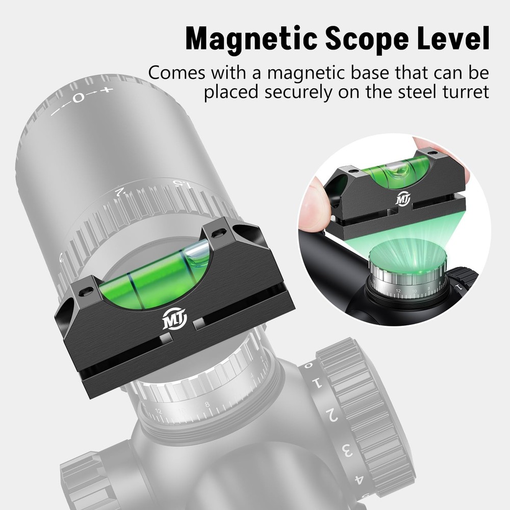 MidTen Scope Leveling Kit Dual Level Bubble System with Magnetic Black