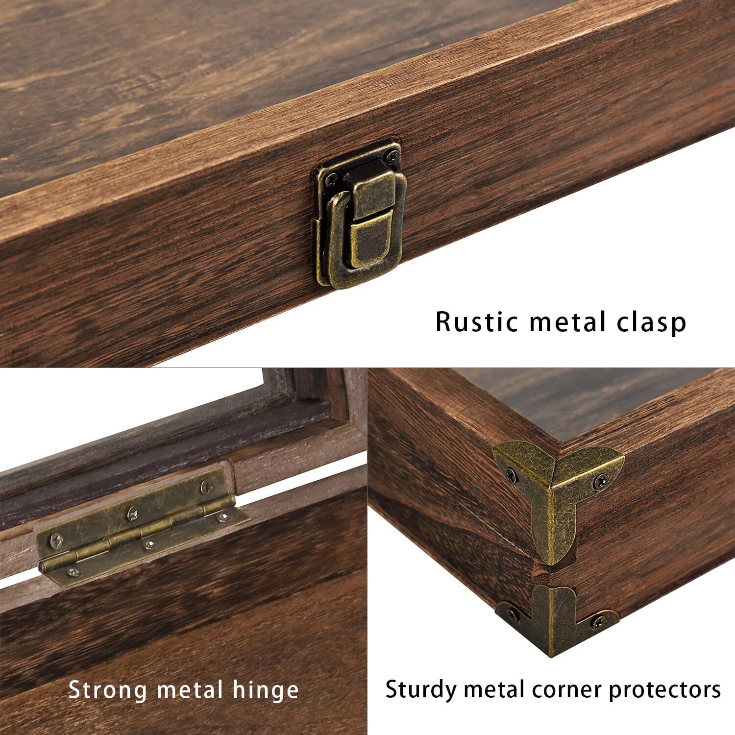 Gun Display Case Brown Wood Handgun Pistol Revolver Glass Lock Knife Shadow Box