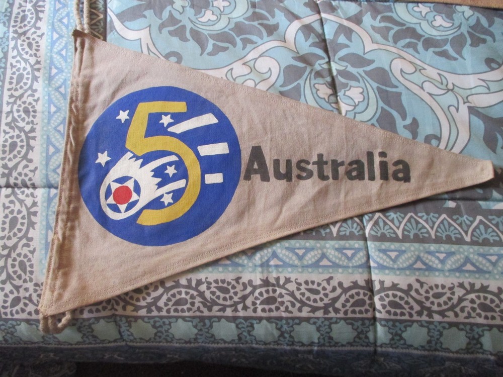 WWII US 5 TH ARMY AIR FORCE AUSTRALIA    BARRACKS WALL  FLAG