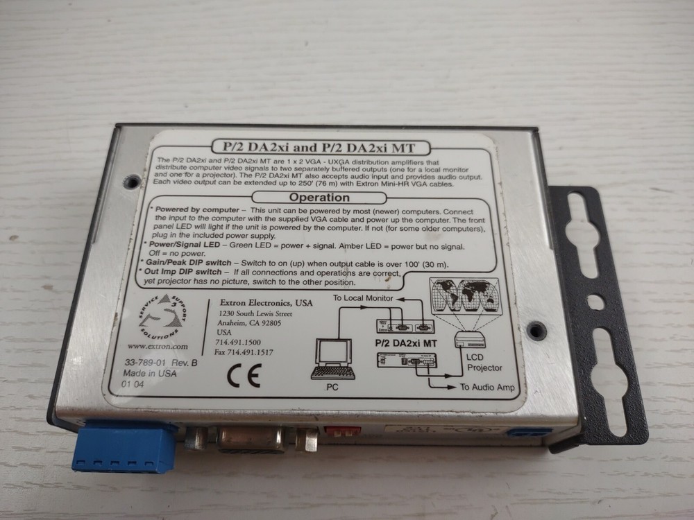 Extron Versa Tools P/2 DA2xi Distribution Amplifier 33-789-01