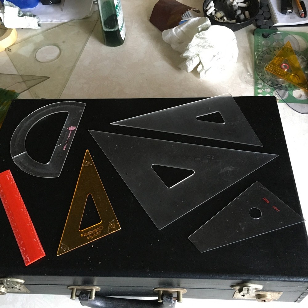 Professional Drafting Tools with Black carrying case and many tools