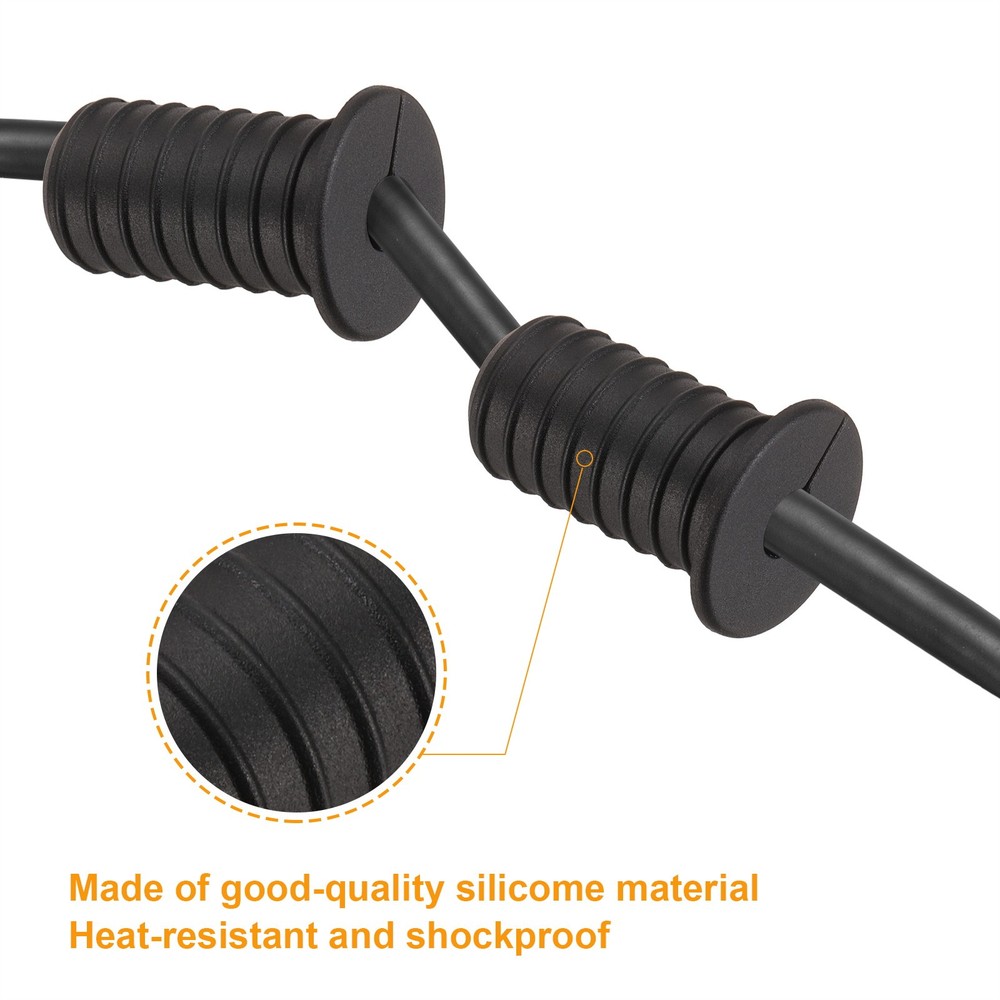 2Pcs Wall Grommets for Cables 3/4" with 7mm Hole Black with Thread