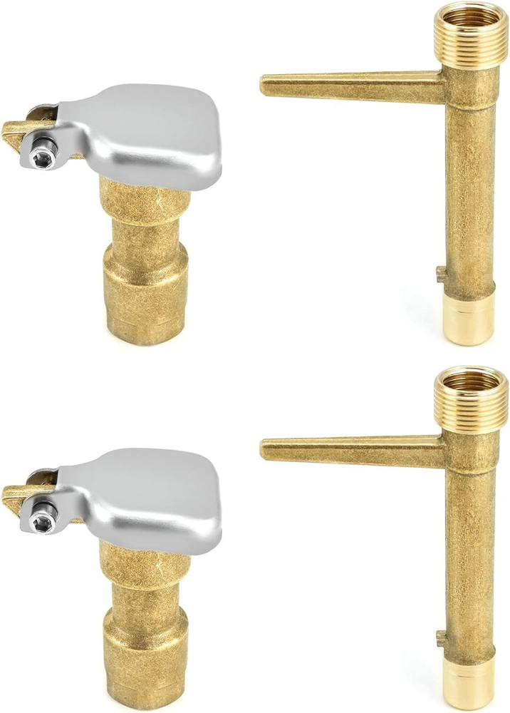 QWORK 2 Set 3/4-Inch Brass Quick Coupler Valves, Irrigation Tool with Quick...