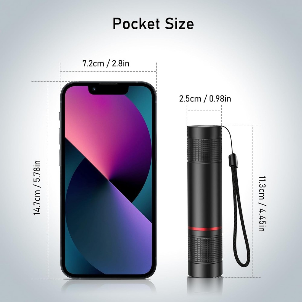 Flashlight Rechargeable, High Lumens Flashlight, Super Bright Small LED Flash