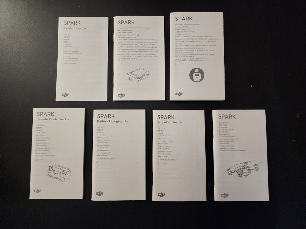 NEW DJI Spark Document Manual Books, pulled From Fly More Combo