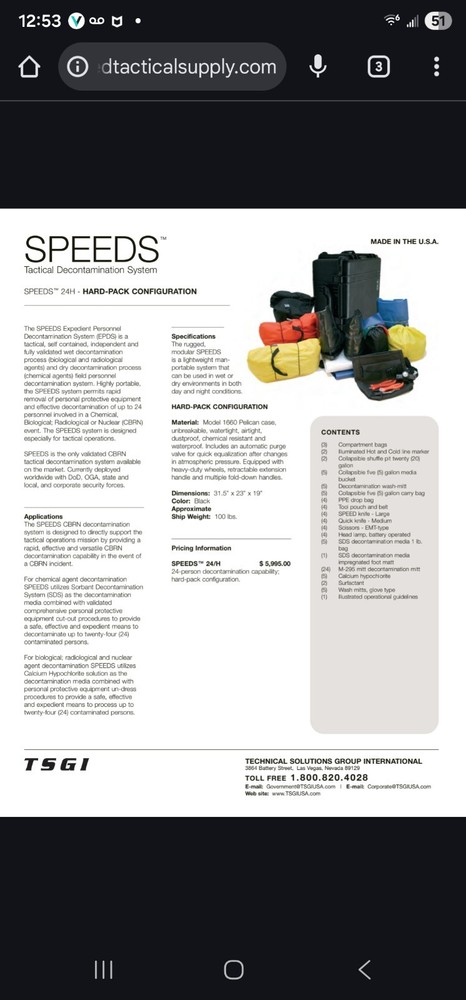 UTS SPEEDS 24 Kit Mobile Decontamination System