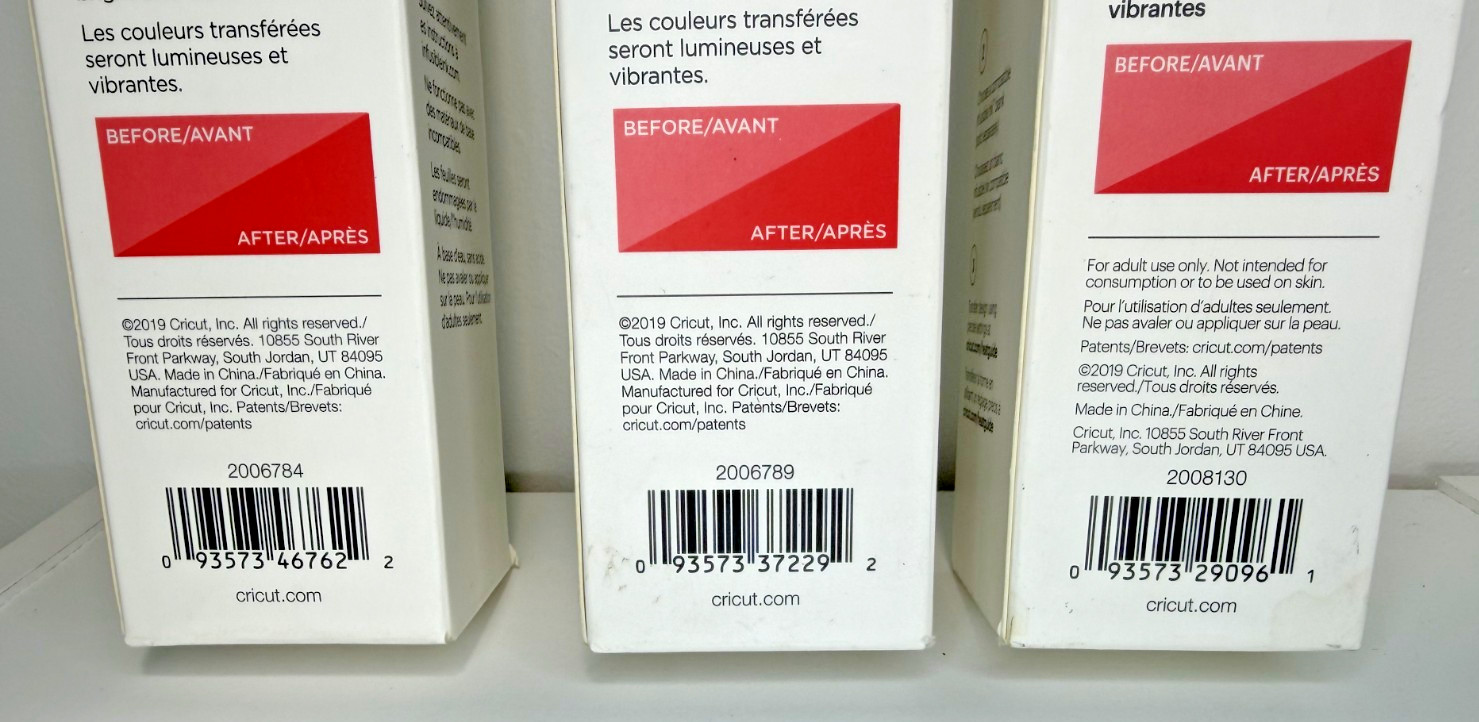 Lot 3 Cricut Infusible Ink Transfer Sheets Pattern Shape Solid 12"x12" Open Box