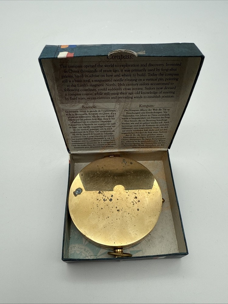 Pocket Compass Authentic Models CO003 BRASS Replica W/Box
