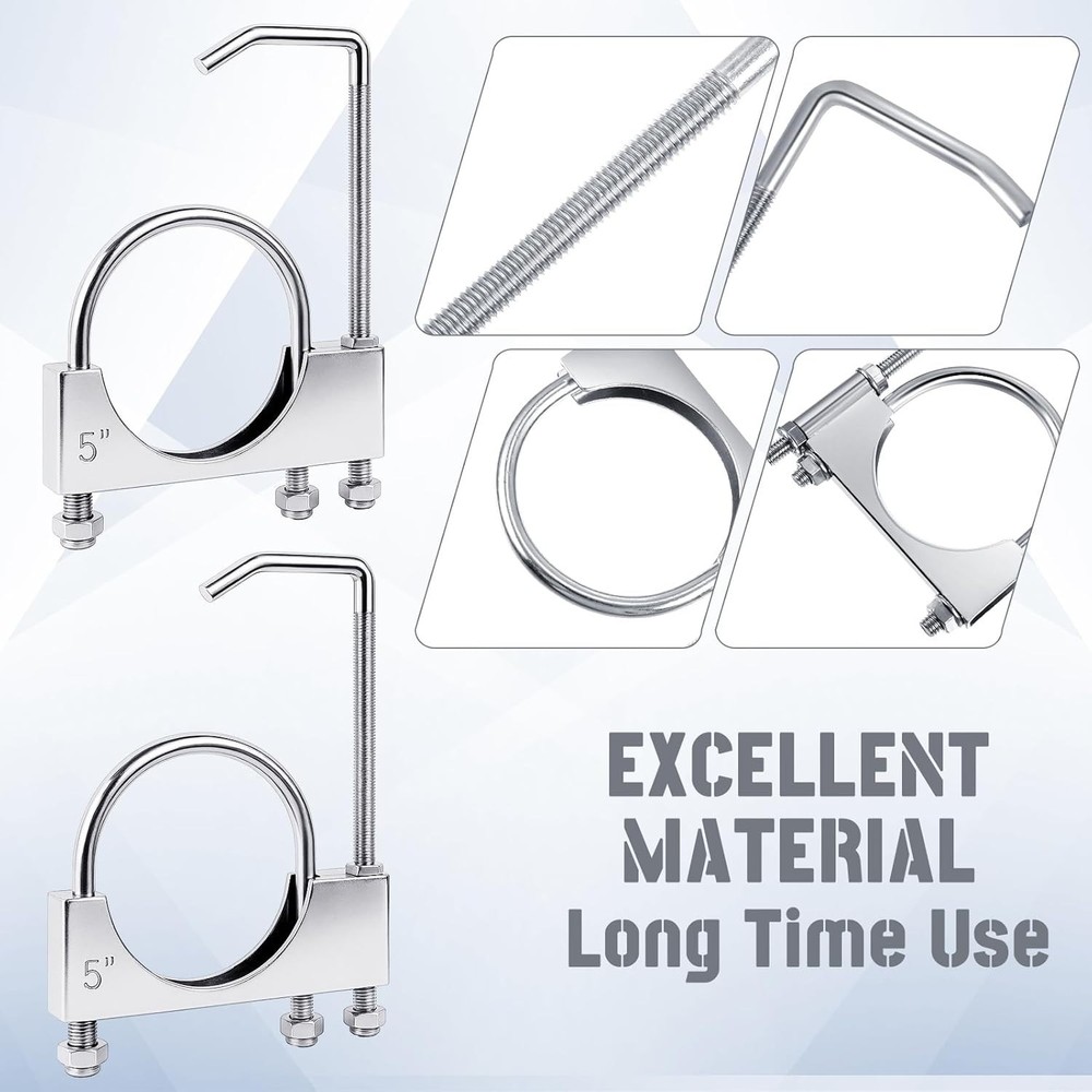 5 Inch Exhaust Hanger with Durable Clamp - 2 Pcs Universal Solution for Vehicles