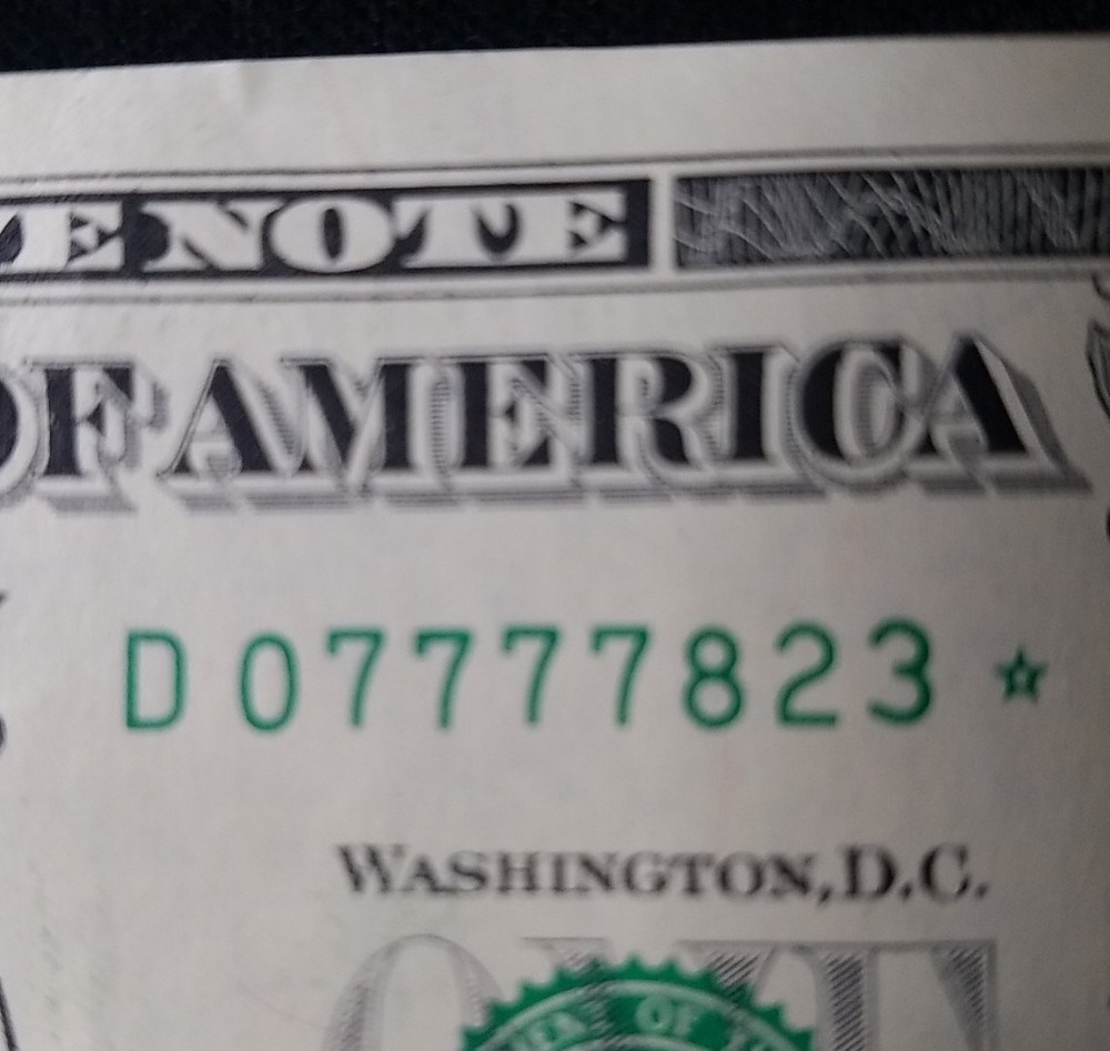 Star Fancy Serial Quad 7 Dollar Note