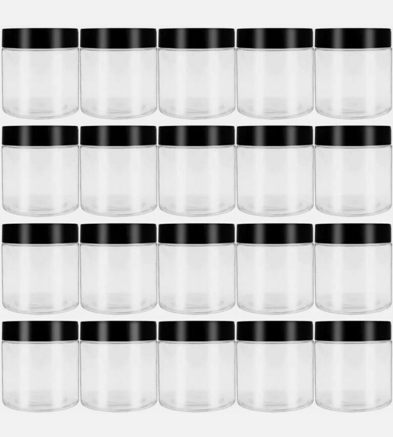 4oz Clear Plastic Wide Mouth Containers Round Refillable (20 pcs)