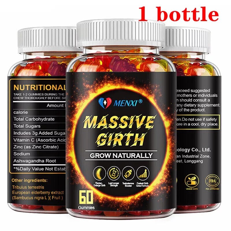 Massive Girth Gummies, Grow Naturally Thicker Bigger Male Enhancing Supplement