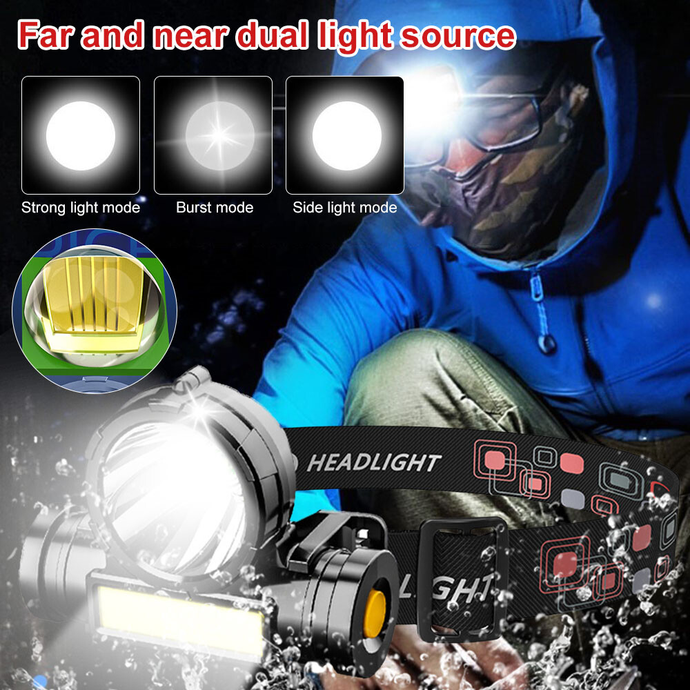 Led Headlamp Flashlight Rechargeable Headlamp Headlight For Running Camping