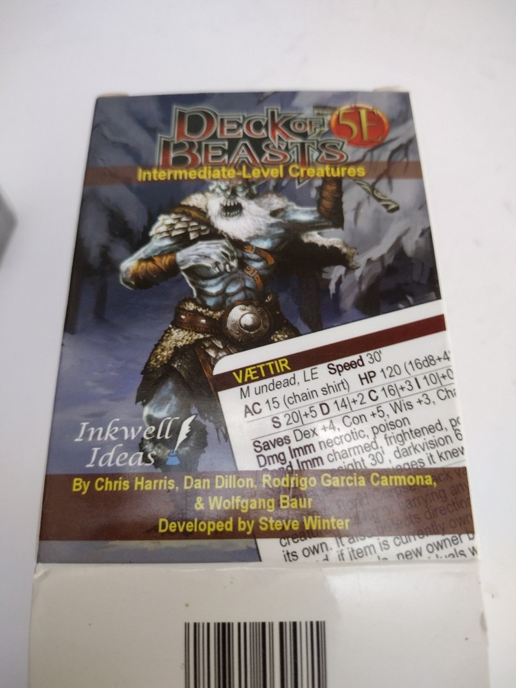 Deck Of Beast 5th Edition Intermediate Level Creatures Dungeons & Dragons