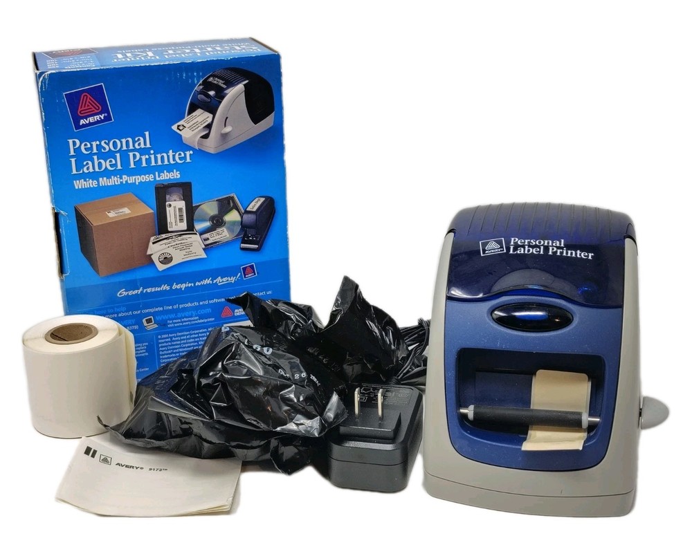 Avery Personal Thermal Label Printer 09100 With Cord & Extra Label Rolls 9199
