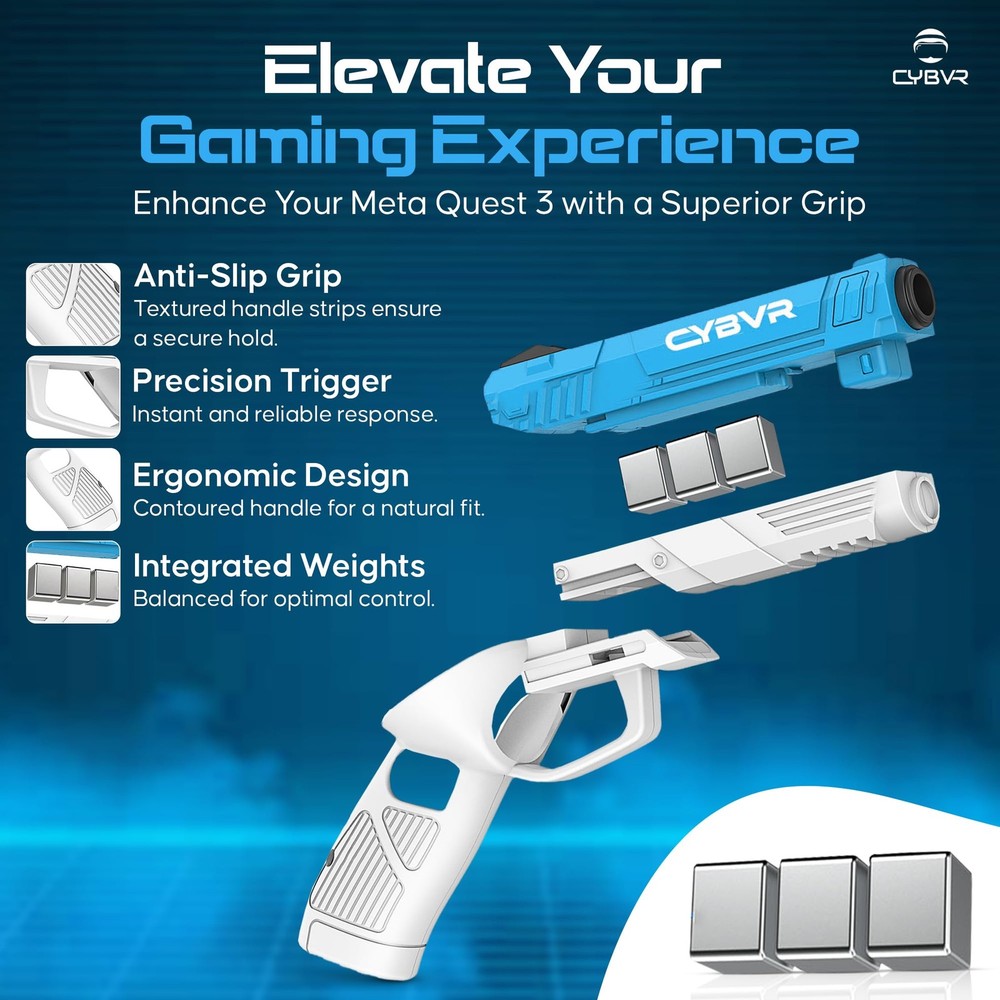 CYBVR Weighted Controller Grips for Meta Quest 3 3S Immersion Accessories Pair