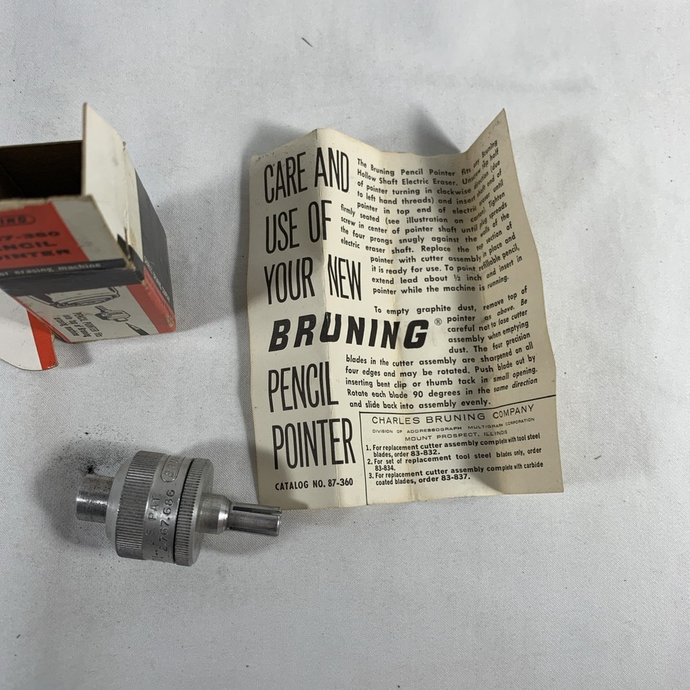 Bruning No. 87-360 - Pencil Pointer for Erasing Machine