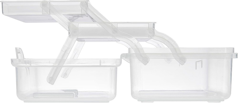 Multi-Layer Plastic Dividing Craft Storage Box - Portable Handled Art Supply ...