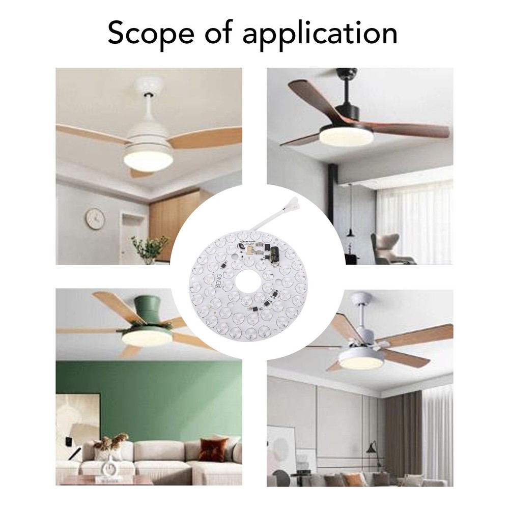 JY LED Ceiling Fan Light Board 3 Color Temperatures Dimmable Memory Function