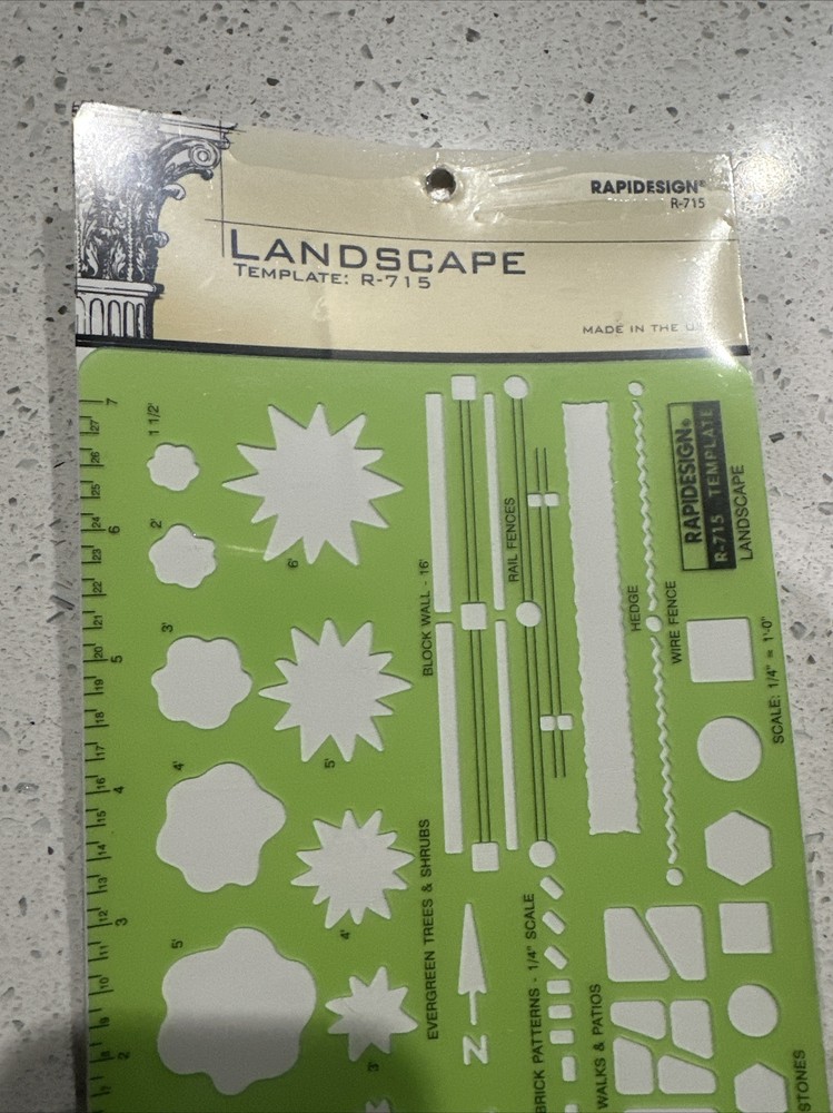 Rapidesign Template - Landscape 1/4" Scale -R-715