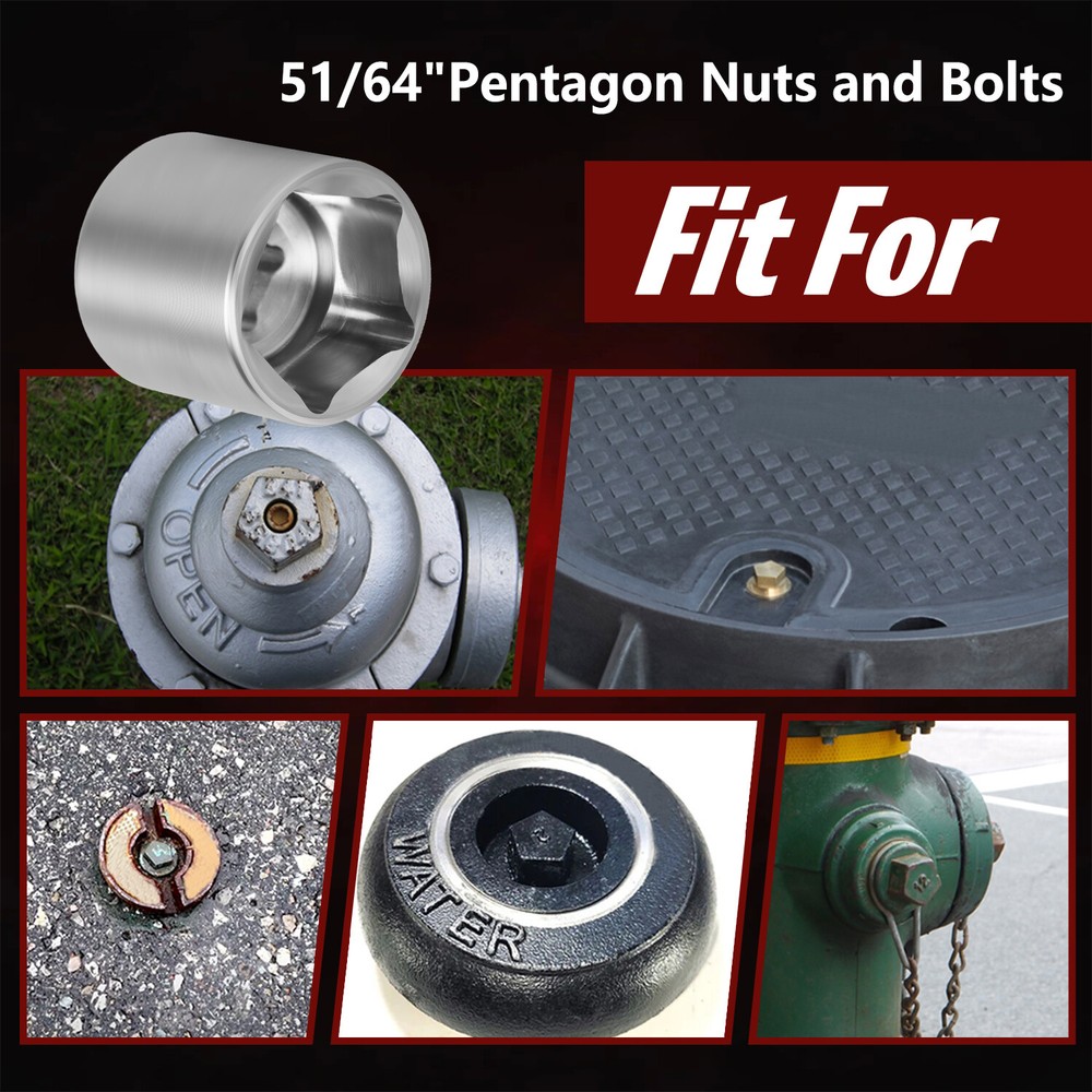 Penta Socket 51/64" 5-Point 3/8" Drive Utility Impact Socket for 5 Point Nuts US