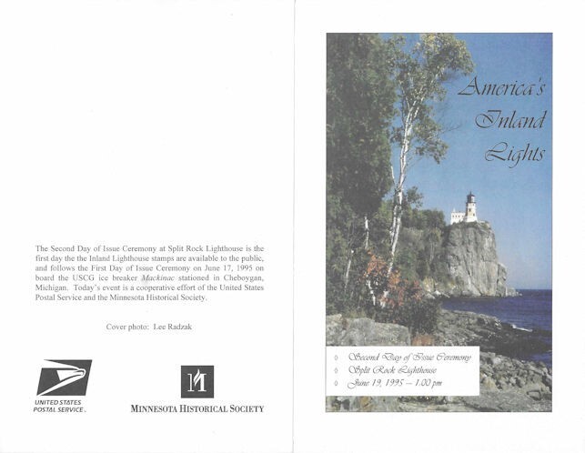 #2969-73 Second Day Ceremony Program Great Lakes Lighthouses w/Split Rock-4 Auto
