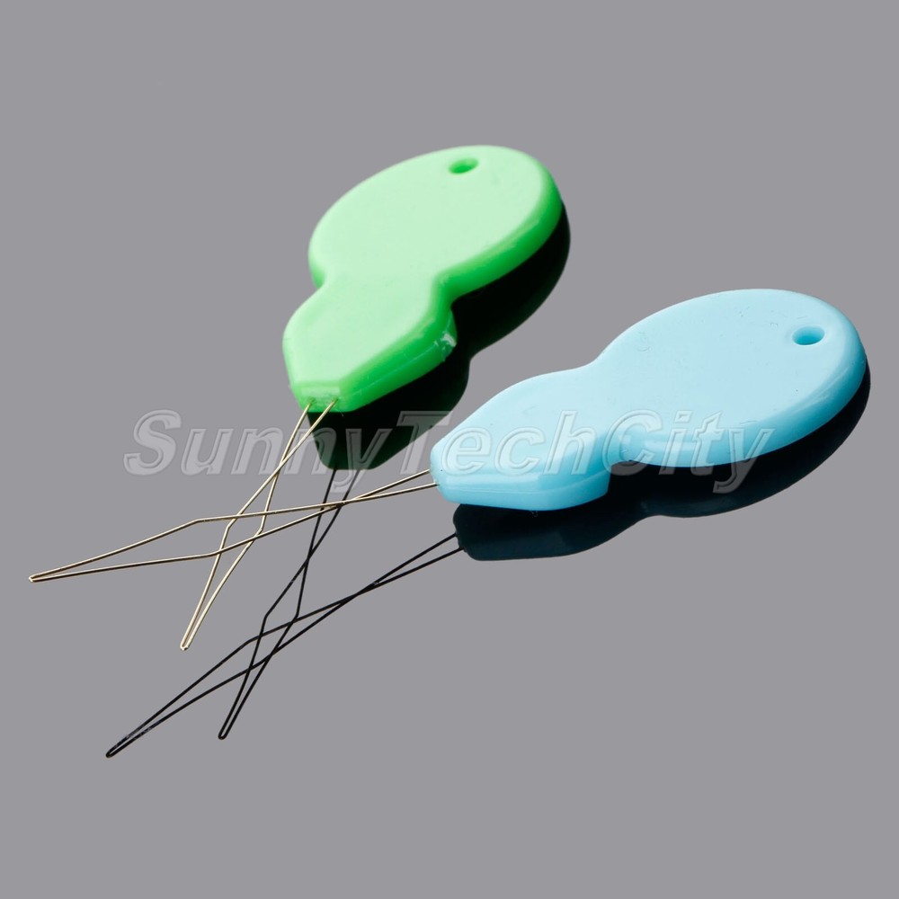 5cm Plastic Needle Threader Help Thread Needle Eye Sewing Tools Portable 10X